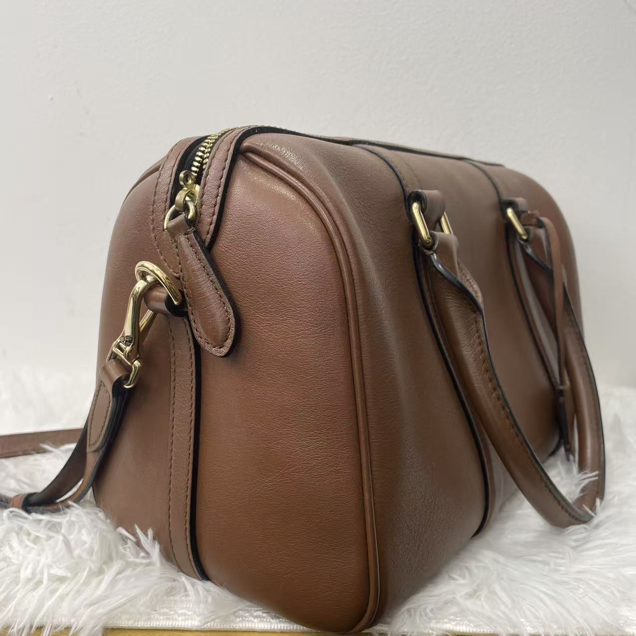 (Preowned) Burberry Brown Camel Boston Pillow Bag