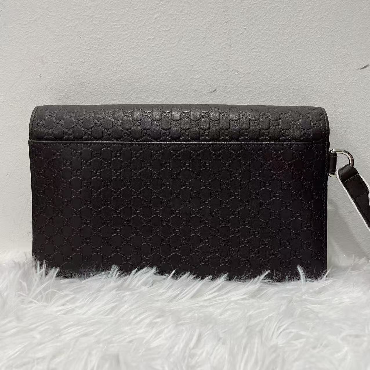 (Preowned) GUCCI Imprinted Logo Long Leather Wallet for Women Brown # Classic Recommendation#