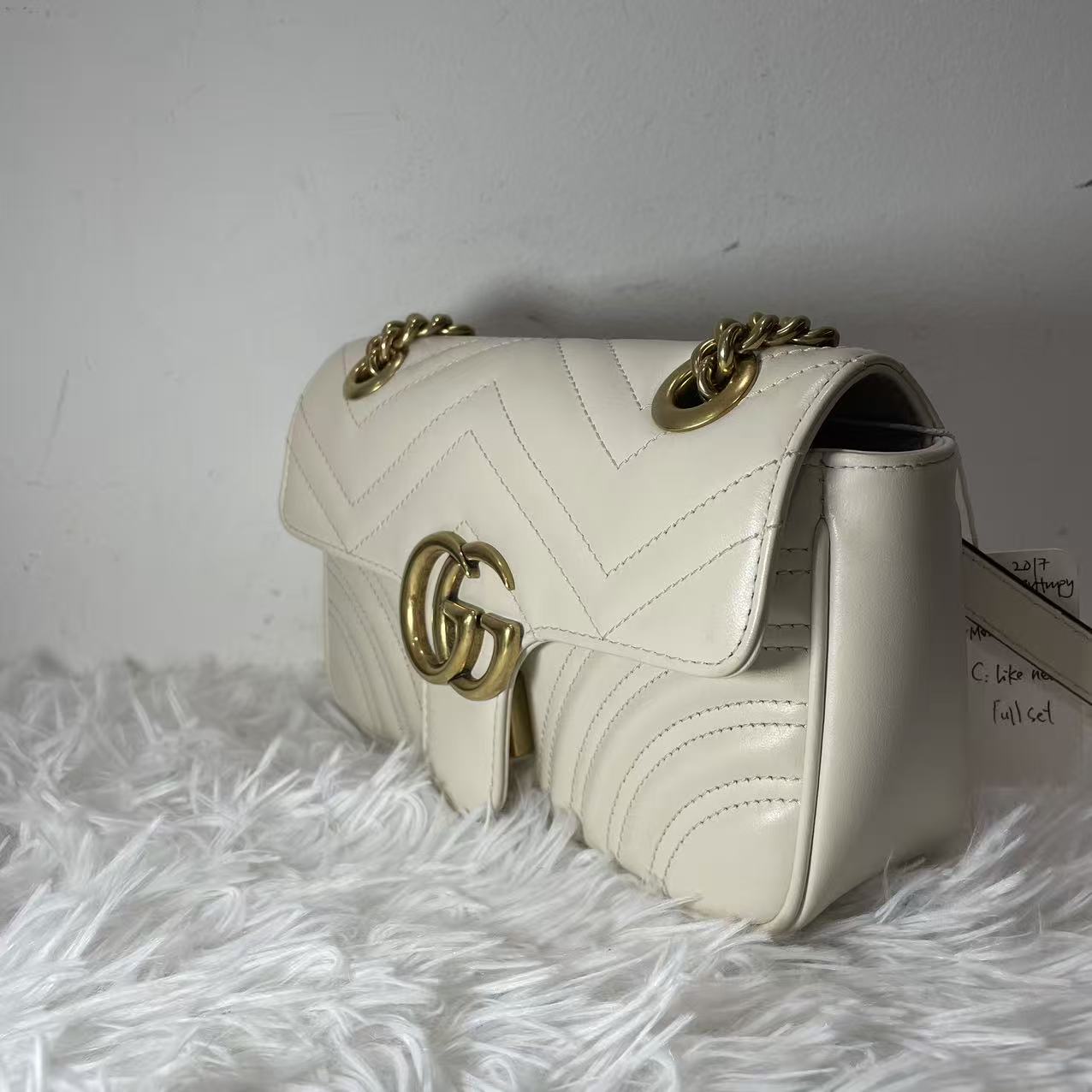 (Preowned) GUCCI GG Marmont GM White
