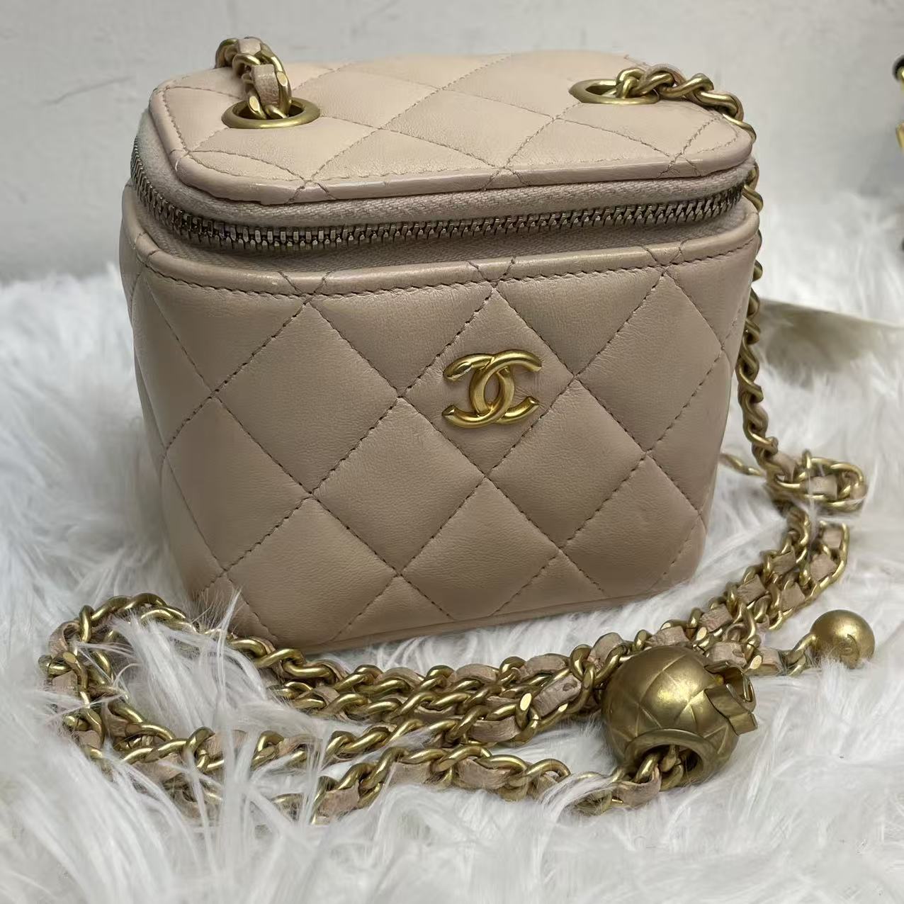 (Preowned) CHANEL Golden Ball Small Box Sheepskin Chain Bag Single Shoulder Crossbody Bag