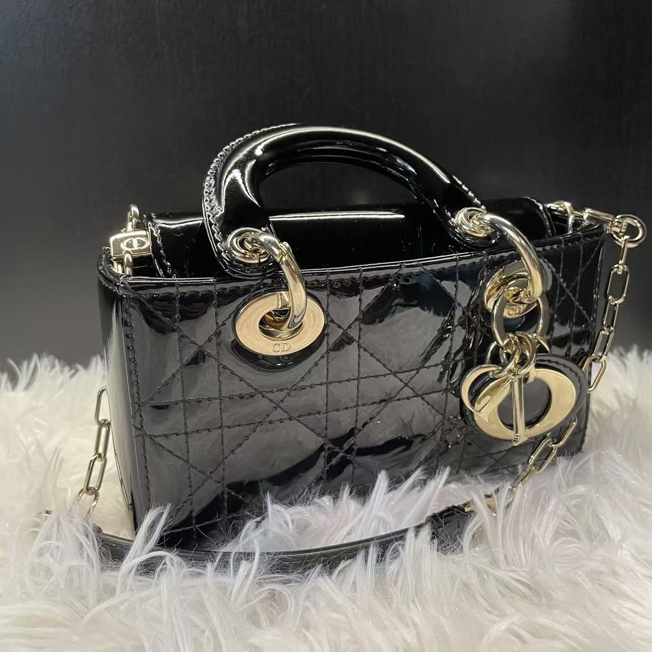 (Preowned) DIOR Lady D-JOY Supermini BLACK