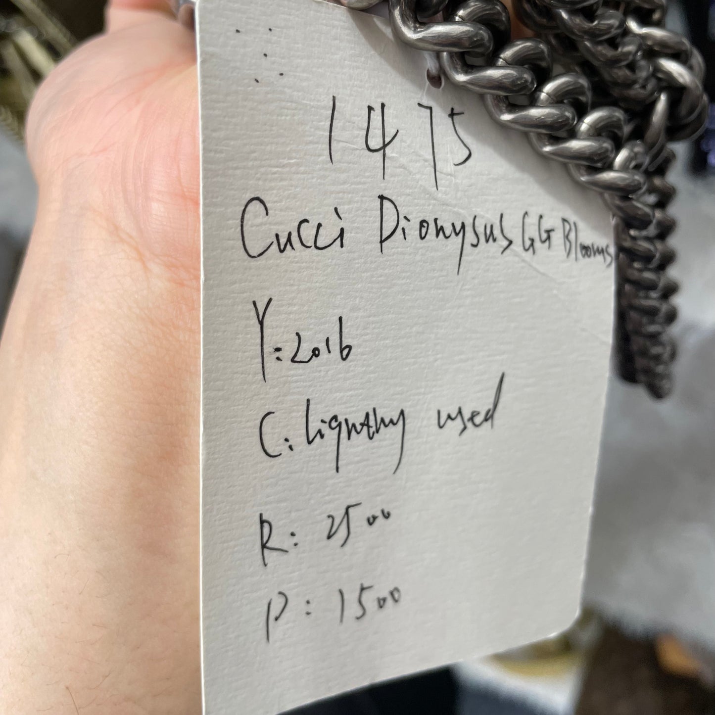 (Preowned) GUCCI Dionysus GG Blooms Mini Beige/Blue