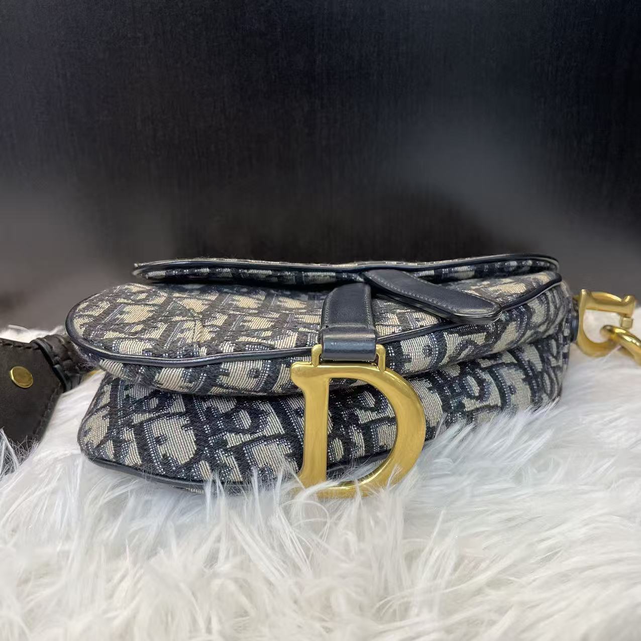 (Preowned) DIOR Saddle MINI BLUE