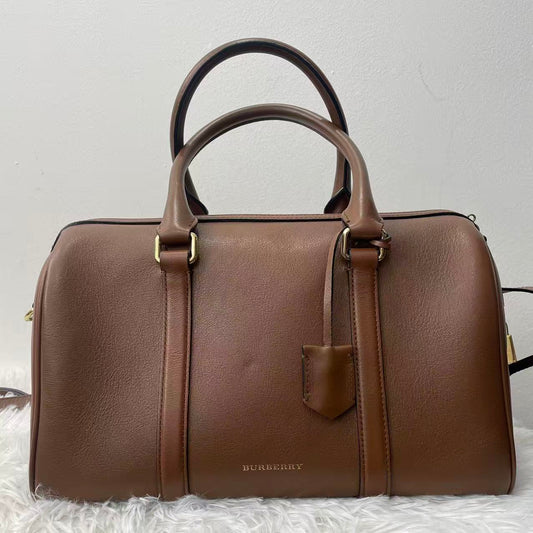 (Preowned) Burberry Brown Camel Boston Pillow Bag