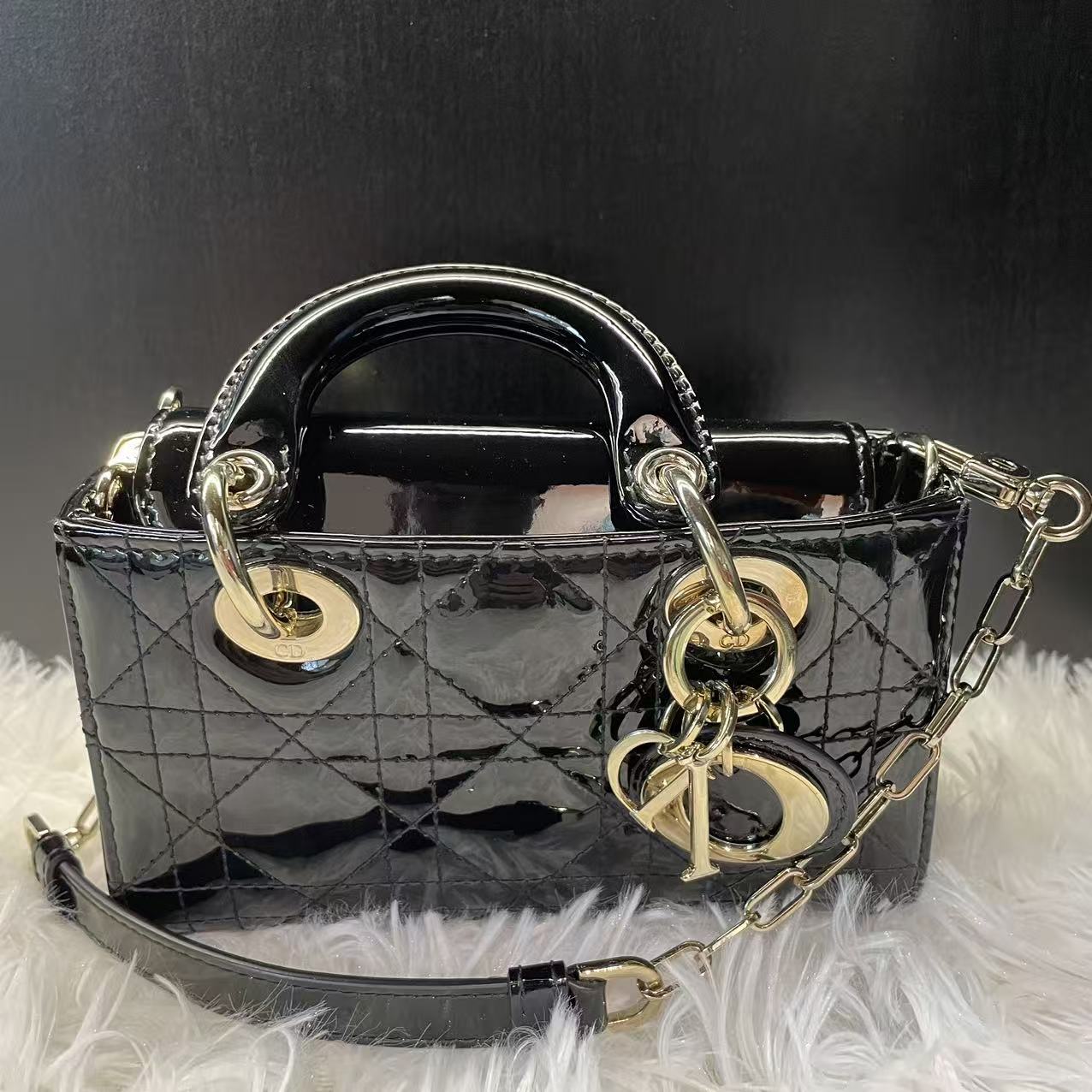 (Preowned) DIOR Lady D-JOY Supermini BLACK