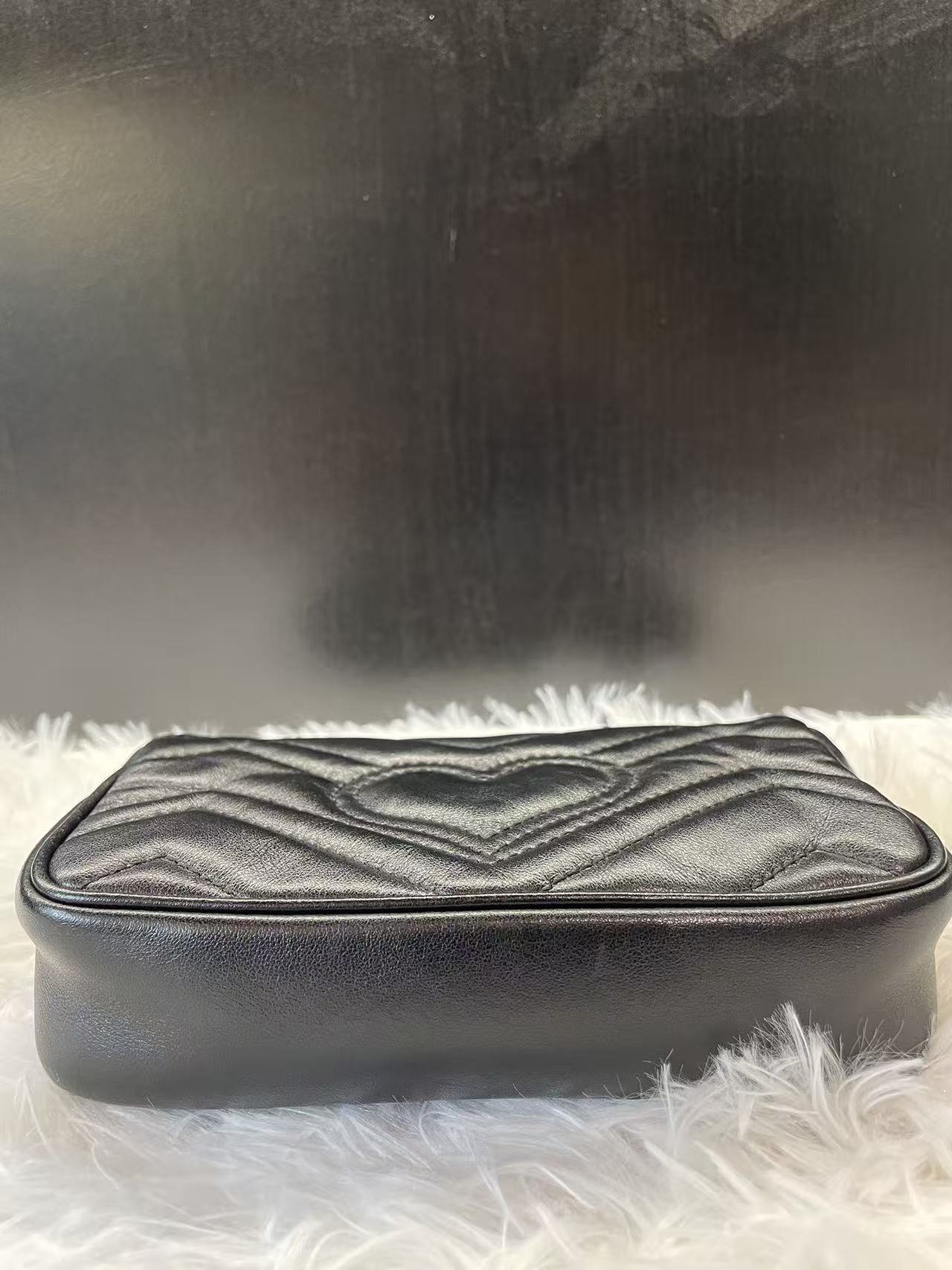 (Preowned) GUCCI GG Marmont Supermini Black