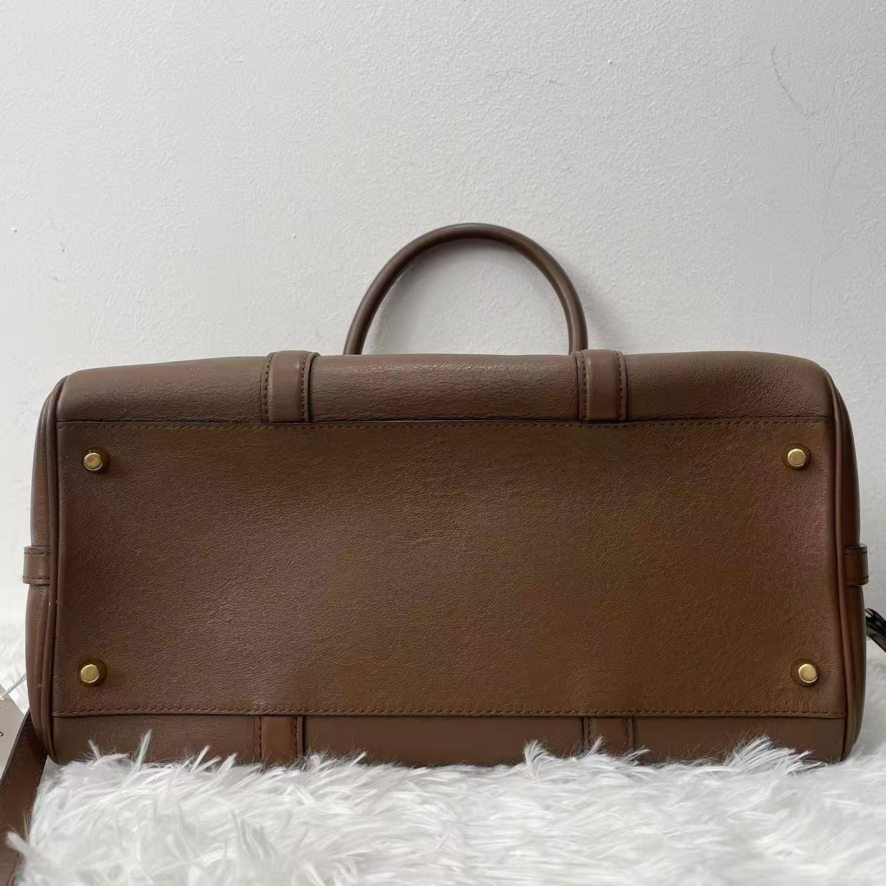 (Preowned) Burberry Brown Camel Boston Pillow Bag
