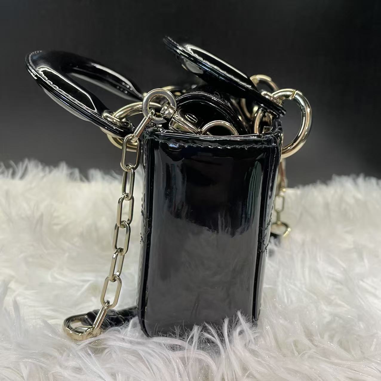 (Preowned) DIOR Lady D-JOY Supermini BLACK