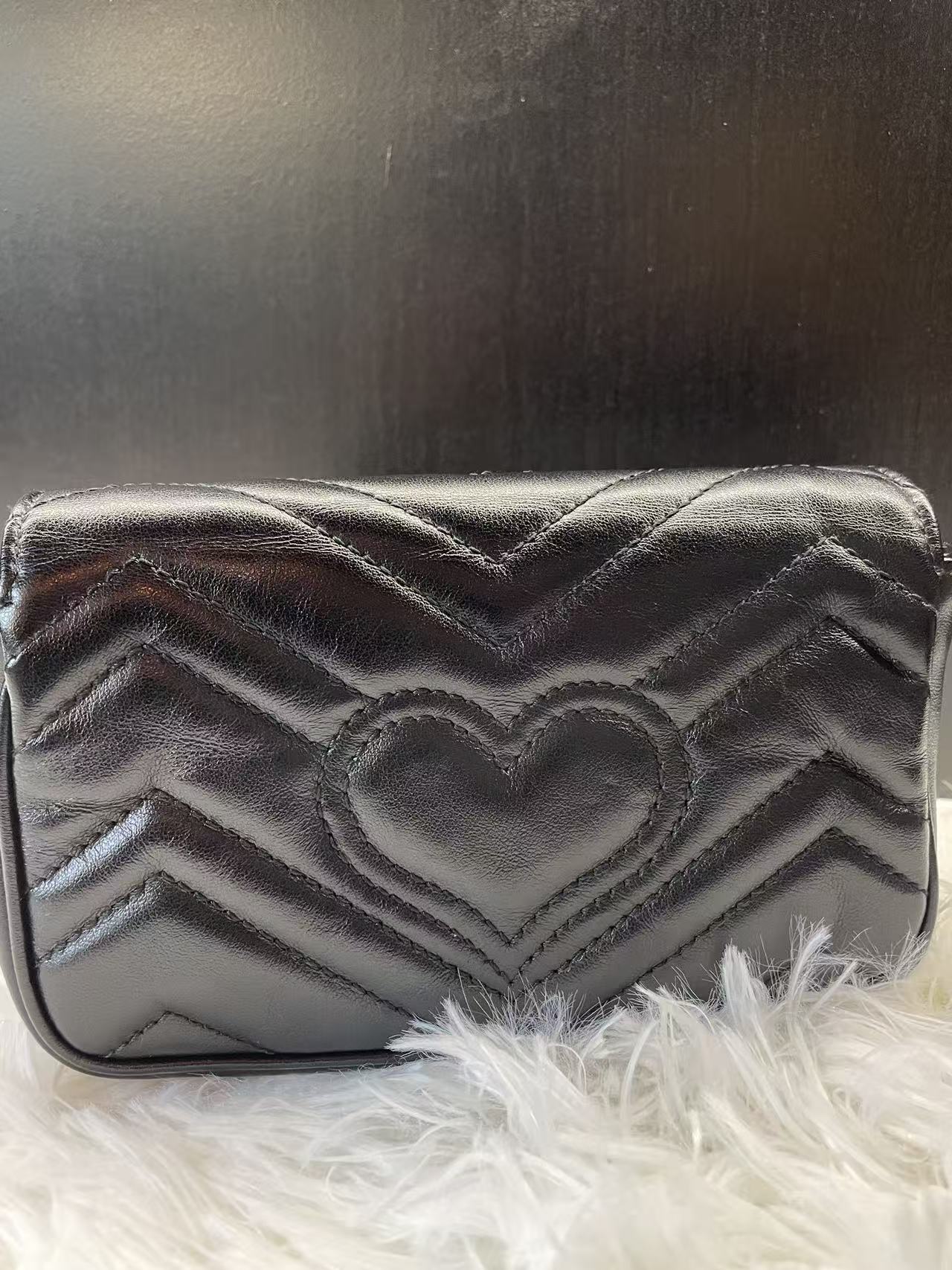 (Preowned) GUCCI GG Marmont Supermini Black