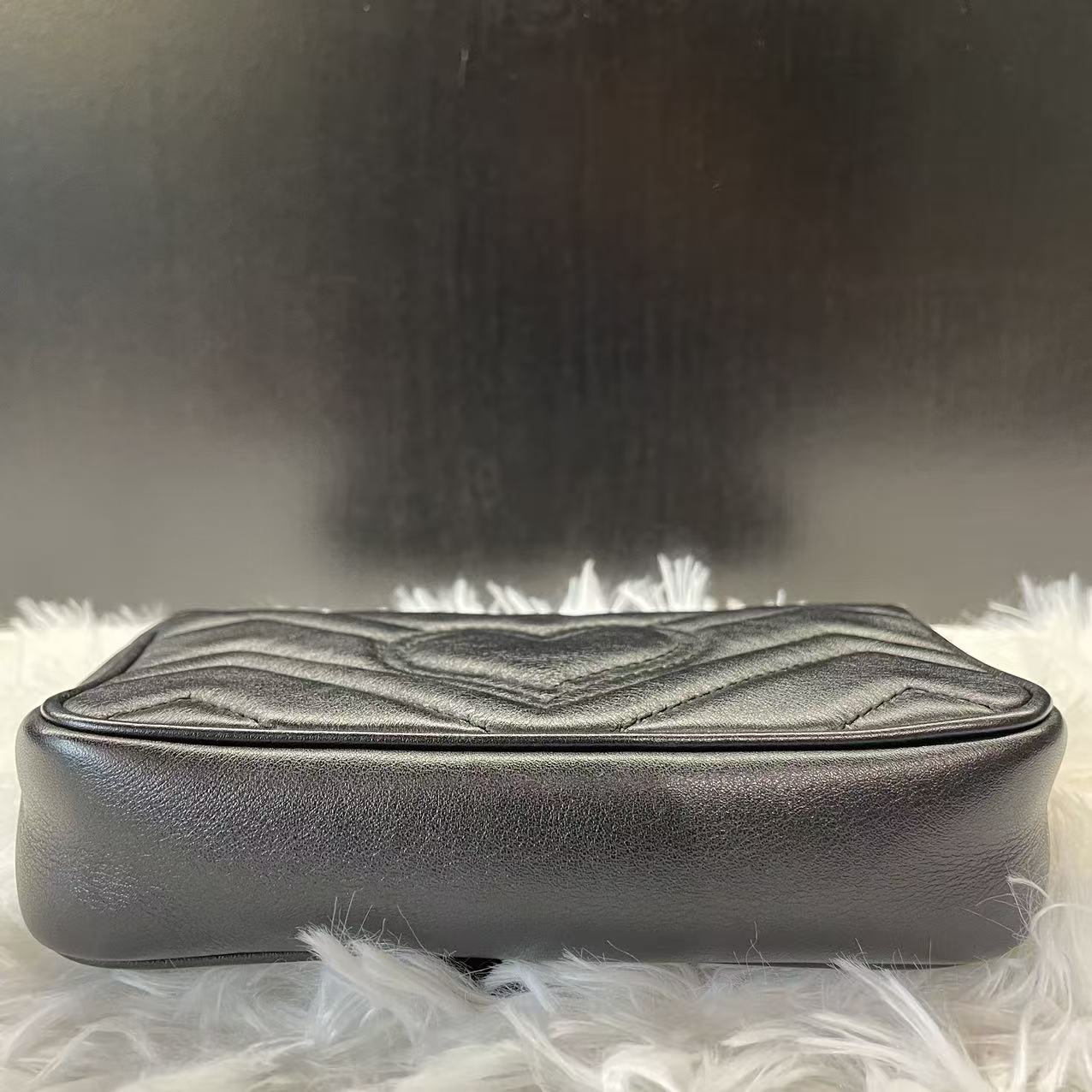 (Preowned) GUCCI GG Marmont Supermini Black