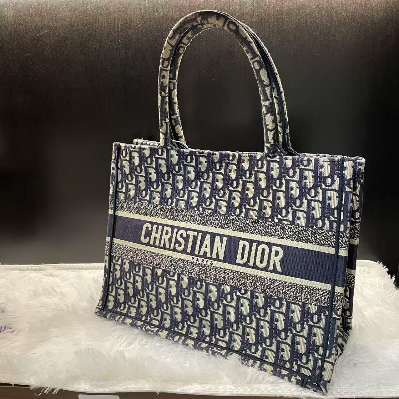 (Preowned) DIOR BookTote MM Denim blue
