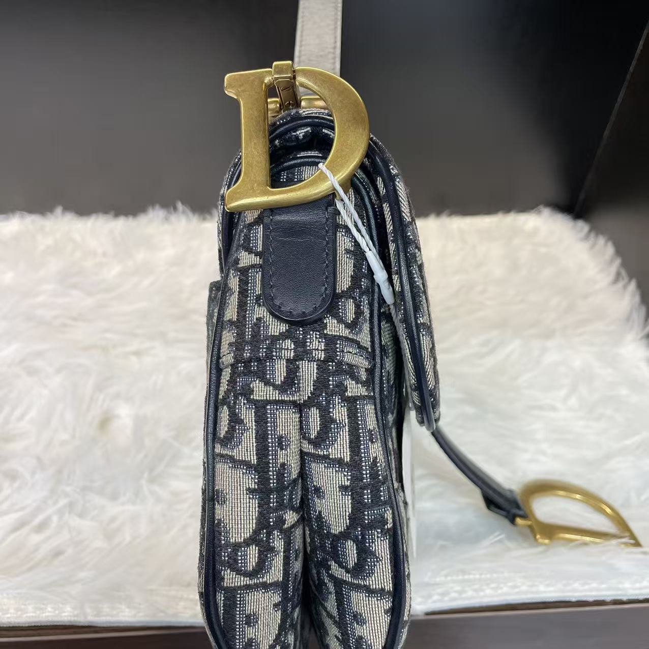 (Preowned) DIOR Saddle Medium Blue