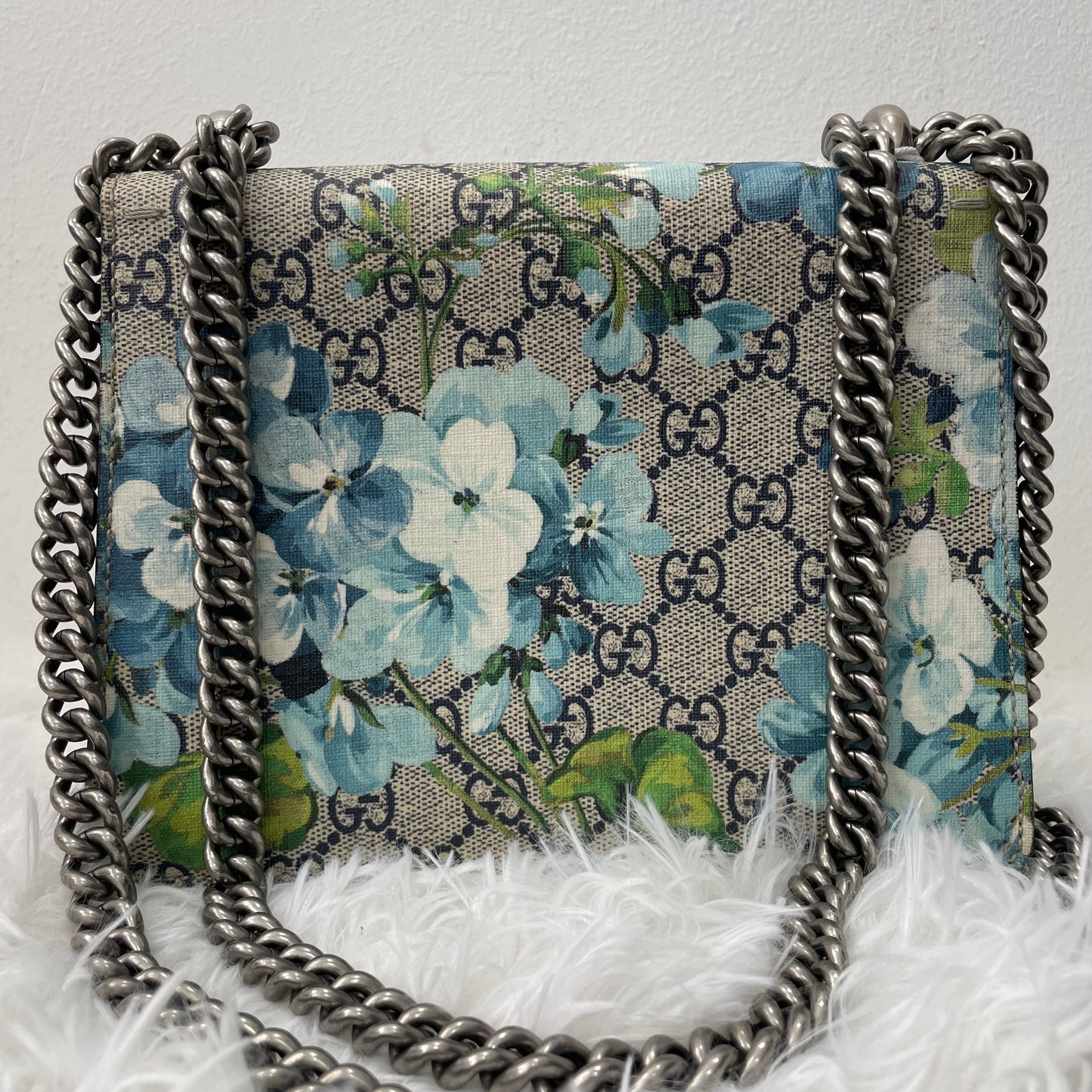 (Preowned) GUCCI Dionysus GG Blooms Mini Beige/Blue