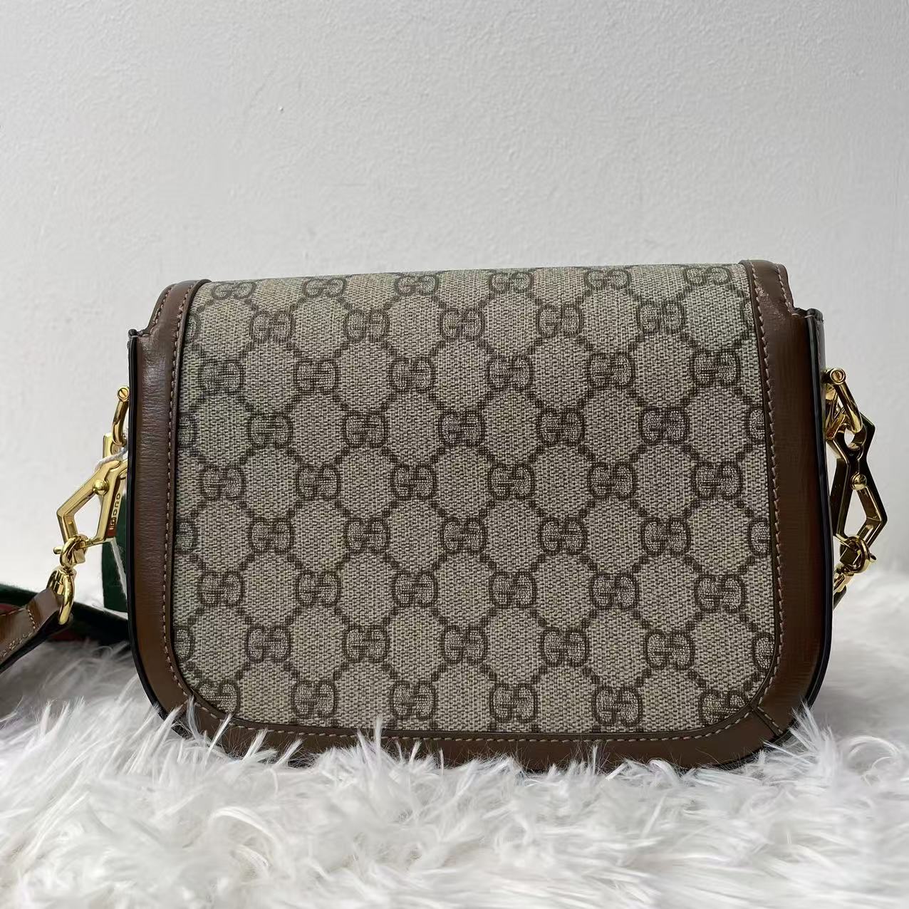 (Preowned) GUCCI Horsebit 1955 Logo Mini Brown