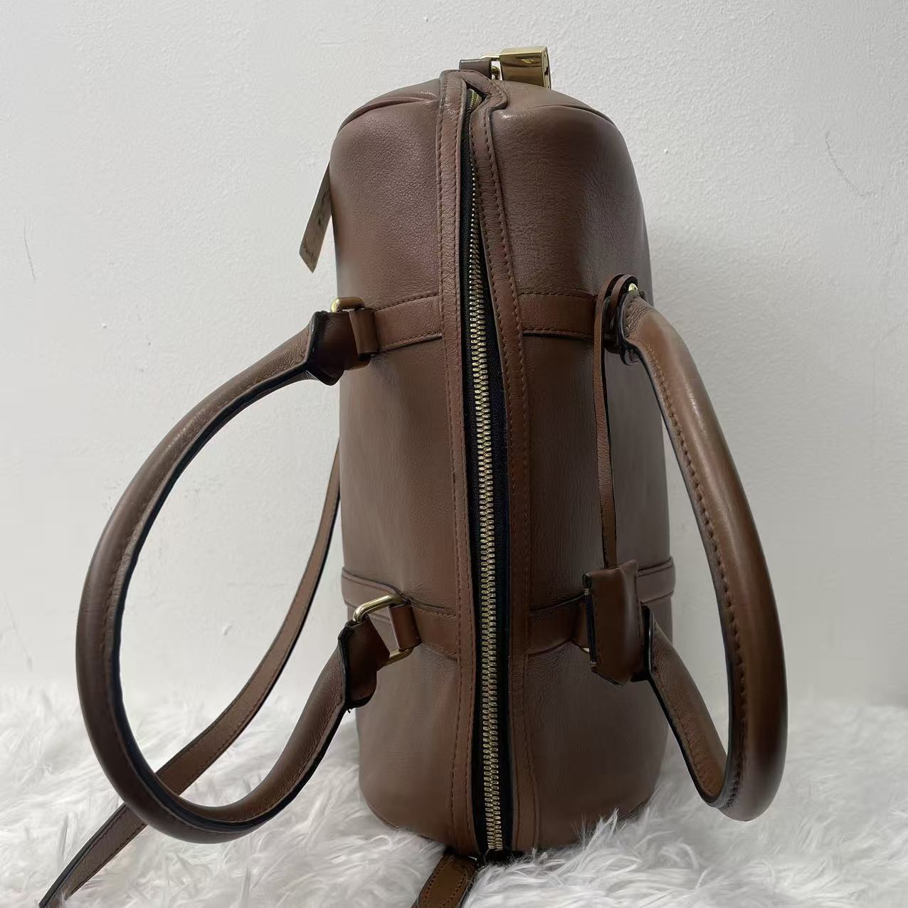 (Preowned) Burberry Brown Camel Boston Pillow Bag