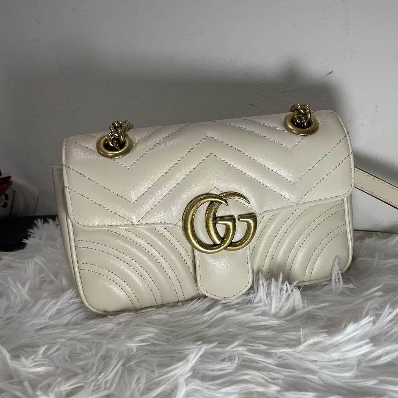 (Preowned) GUCCI GG Marmont GM White