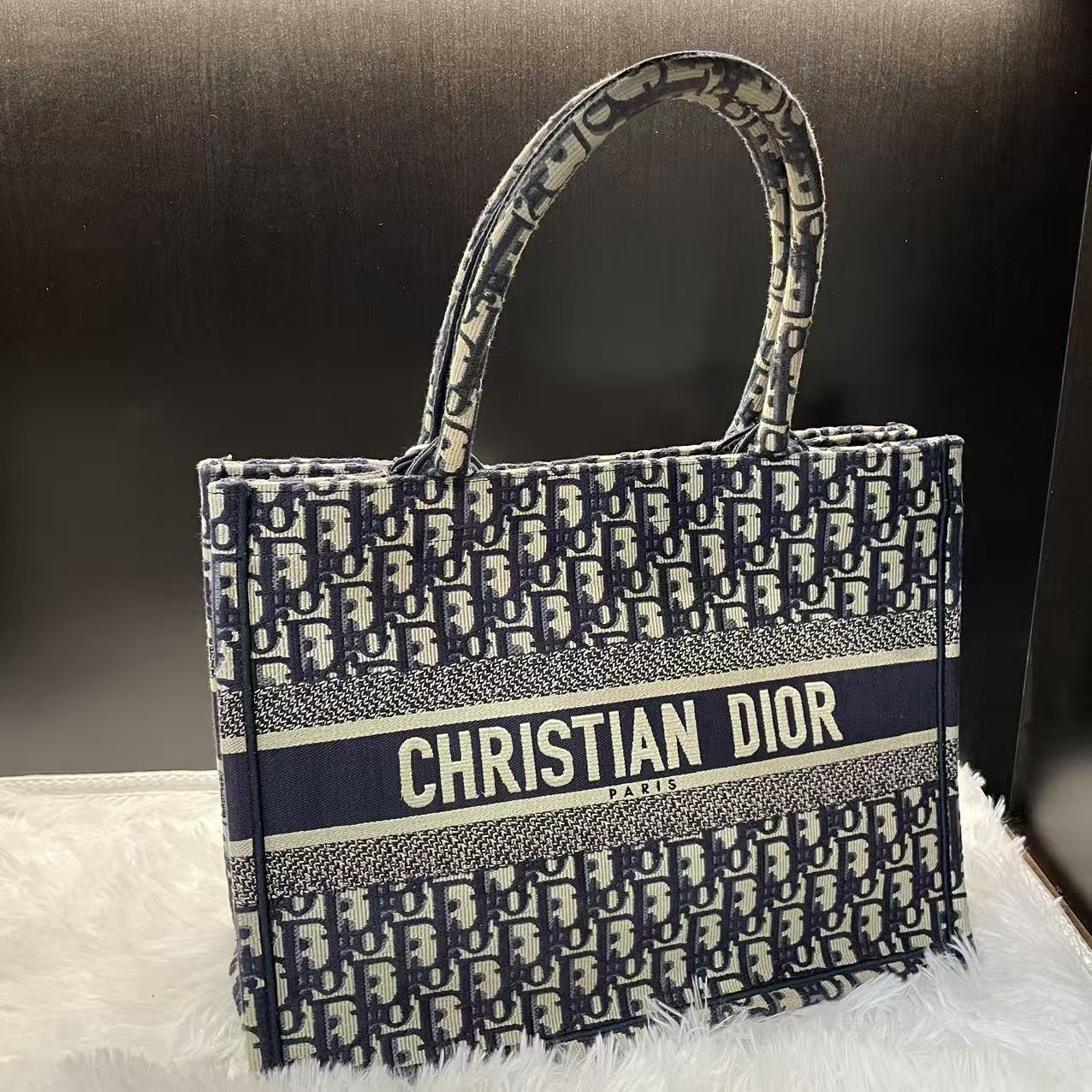 (Preowned) DIOR BookTote MM Denim blue