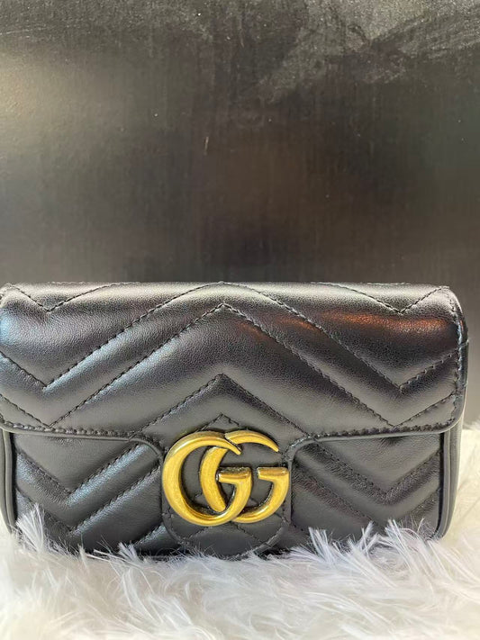 (Preowned) GUCCI GG Marmont Supermini Black