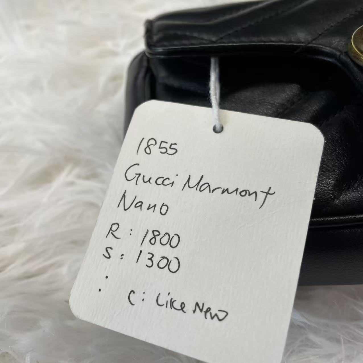(Preowned) GUCCI GG Marmont Supermini Black