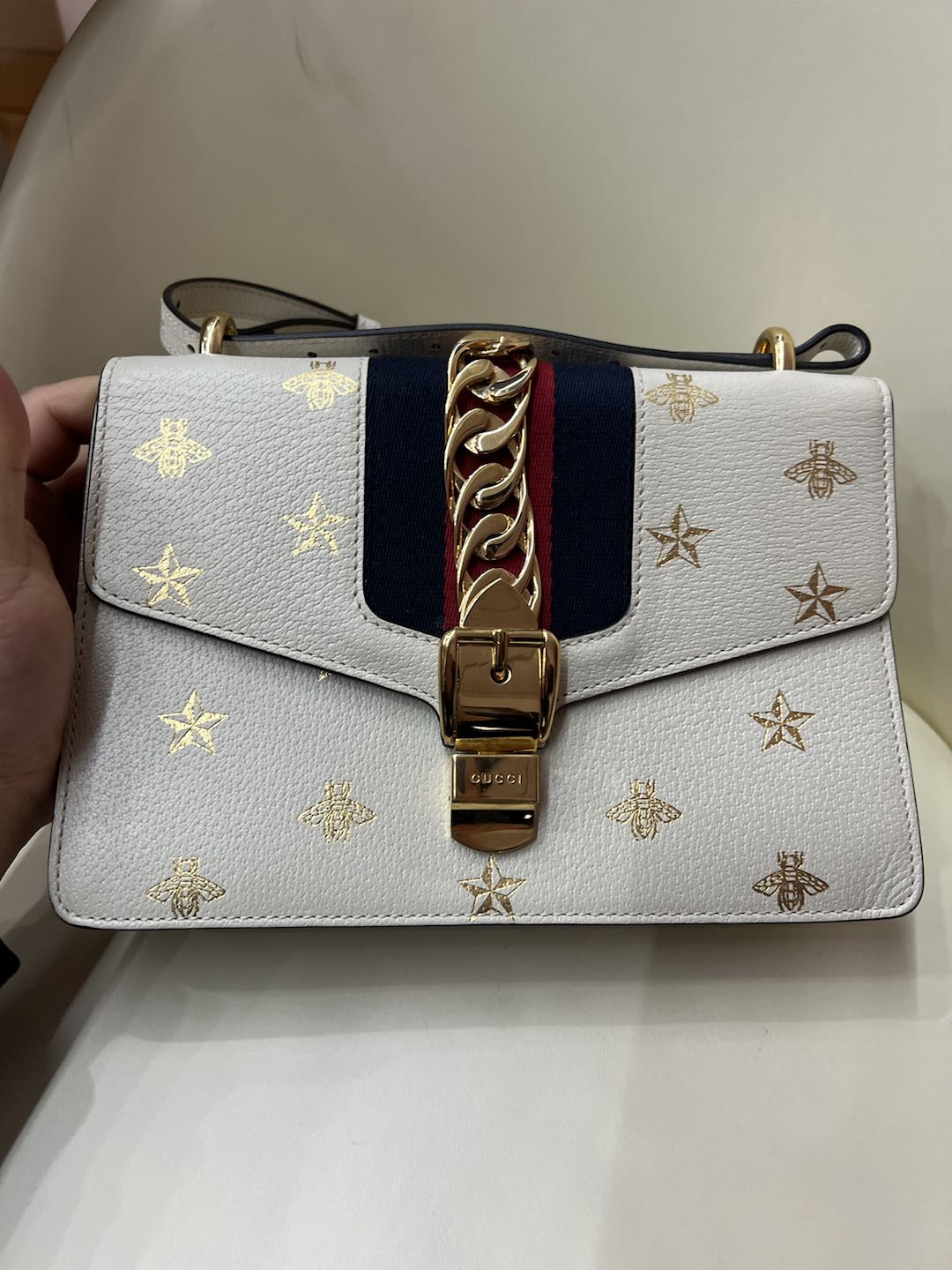 (Preowned) GUCCI Sylvie White