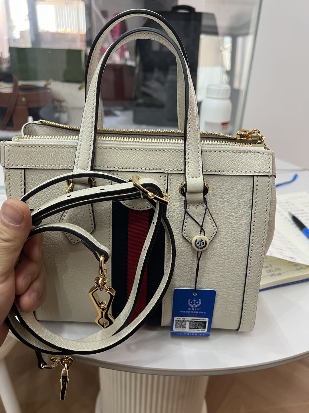 (Preowned) GUCCI Ophidia White Versatile classic recommendation