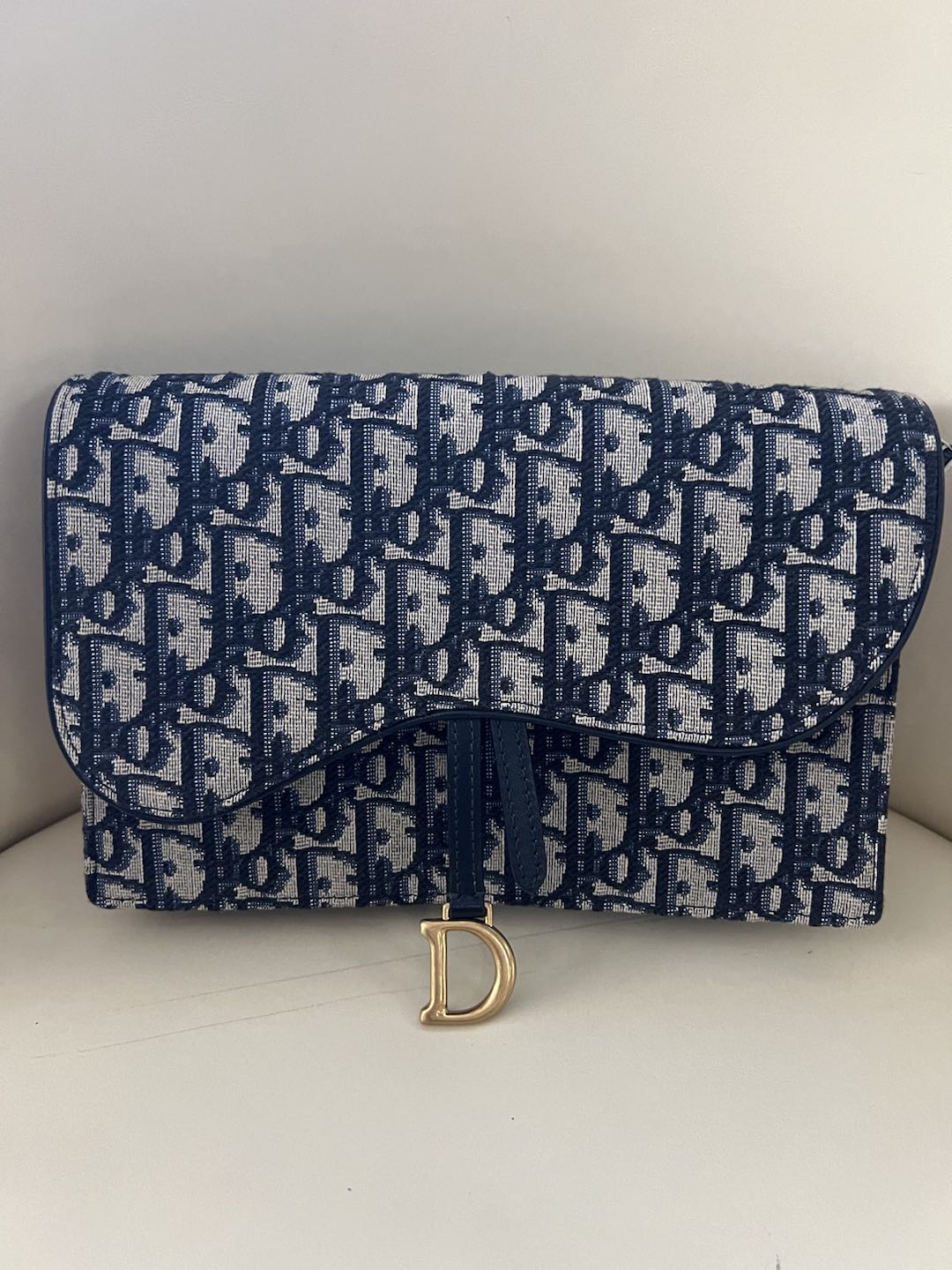 (Preowned) DIOR Saddle Denim blue