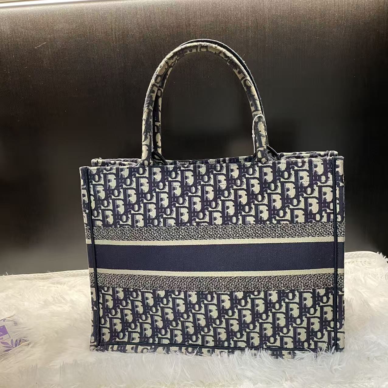 (Preowned) DIOR BookTote MM Denim blue