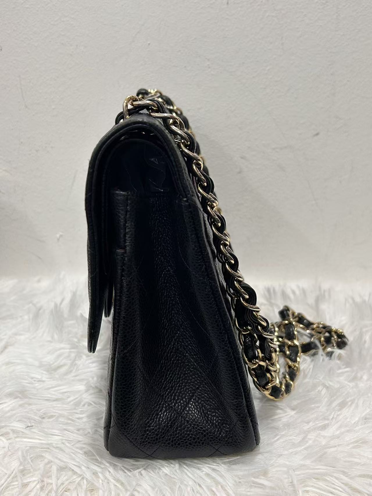 (Preowned) CHANEL Classic Flap CF Large Women's Black