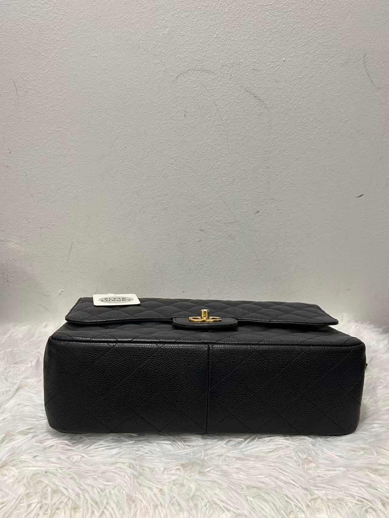 (Preowned) CHANEL Classic Flap CF Large Women's Black