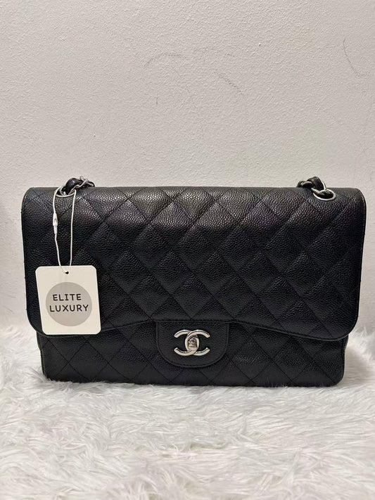 (Preowned) CHANEL Classic Flap CF Extra Large Women's Black