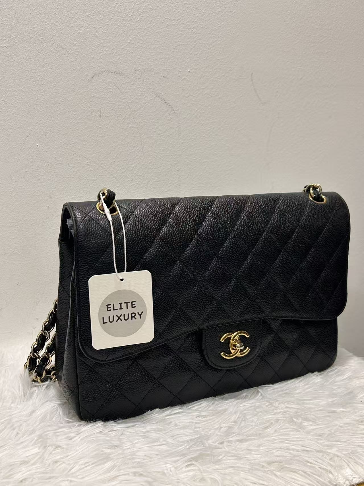 (Preowned) CHANEL Classic Flap CF Large Women's Black