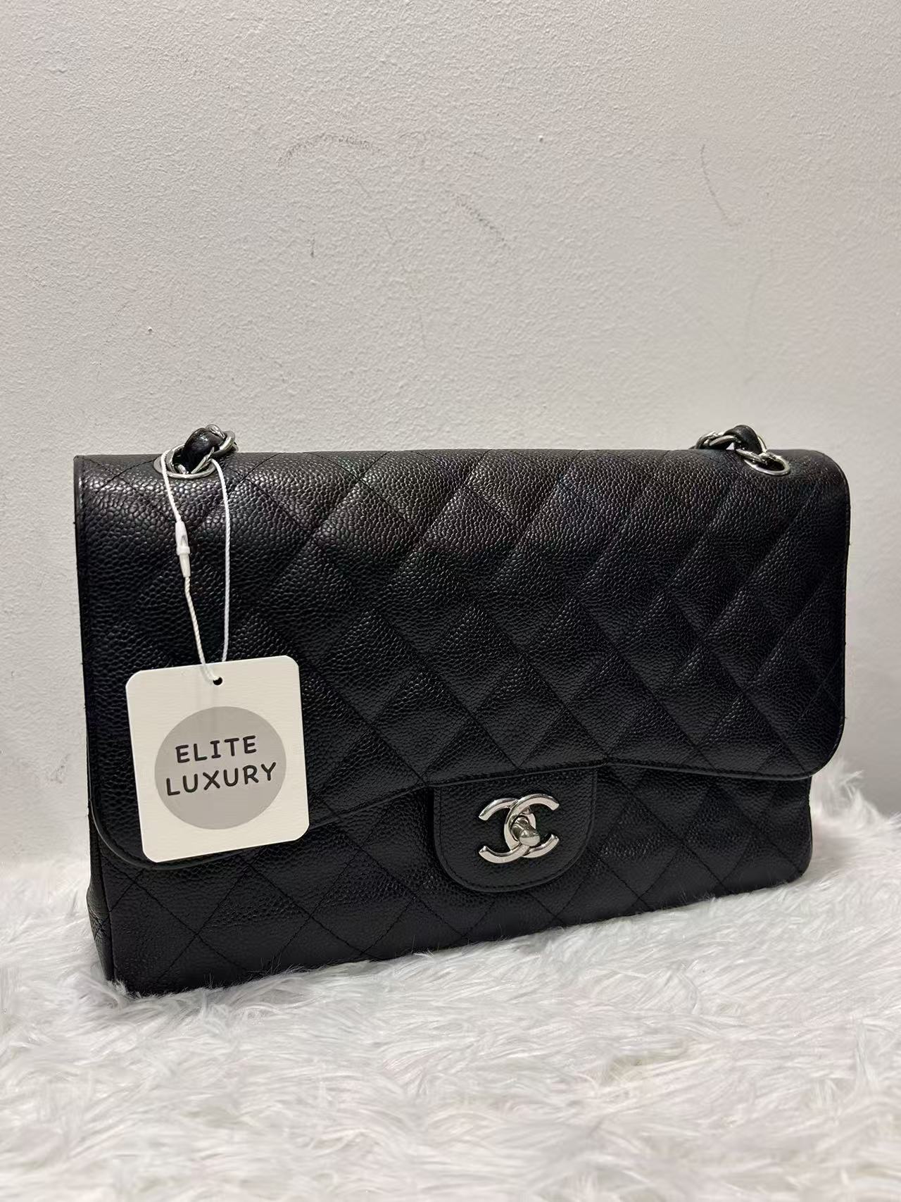(Preowned) CHANEL Classic Flap CF Extra Large Women's Black