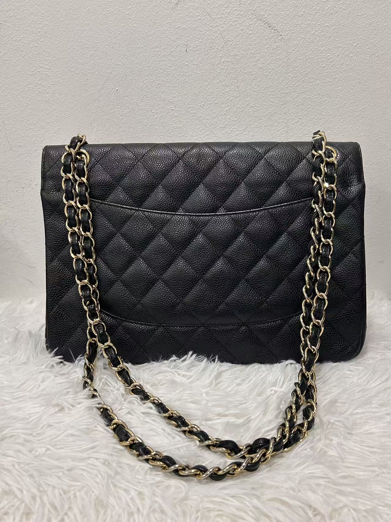 (Preowned) CHANEL Classic Flap CF Large Women's Black