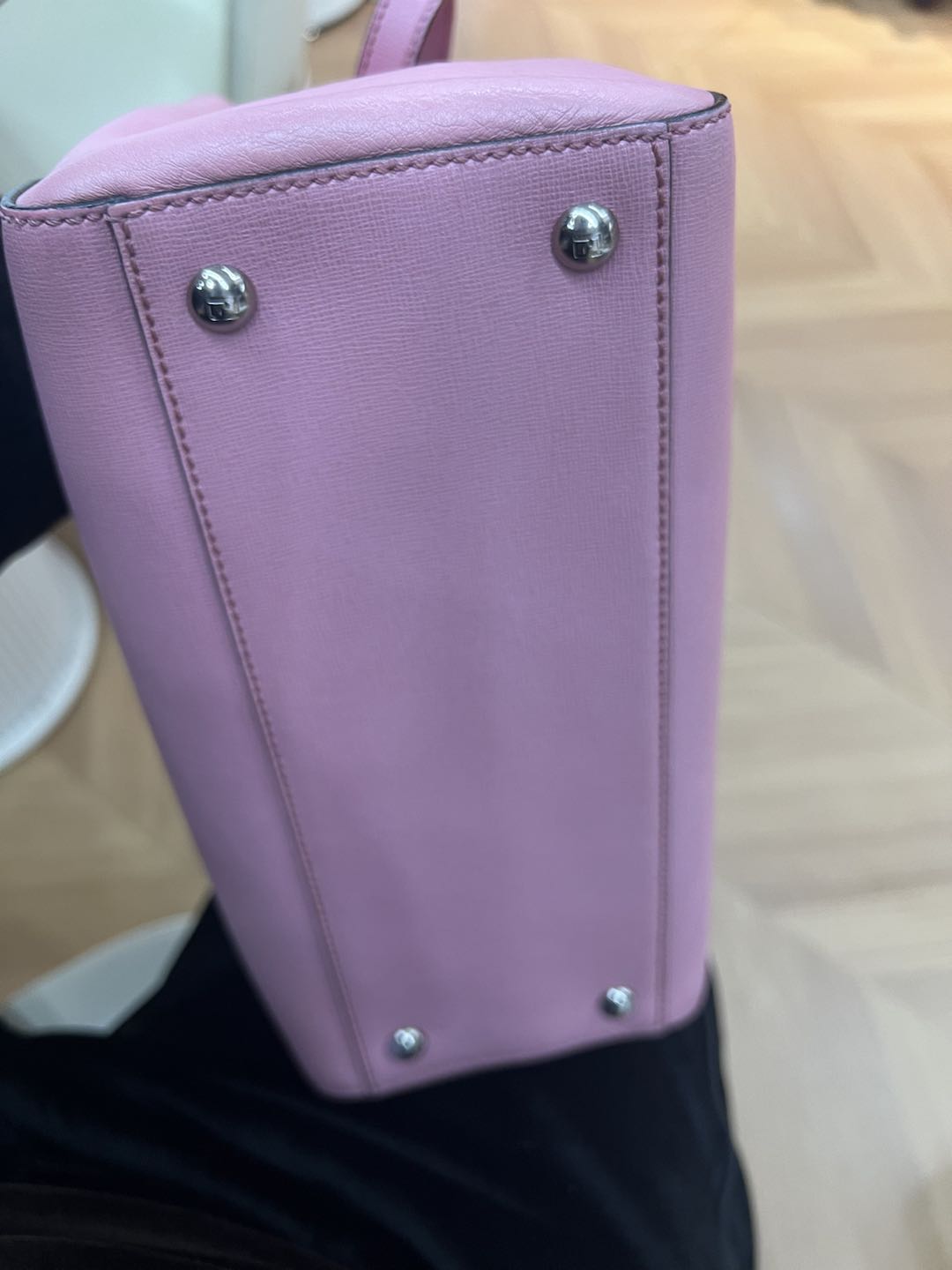 (Preowned) Fendi 2JOURS series women's bag, pink cowhide style, small size, handheld and cross-body dual-use PM