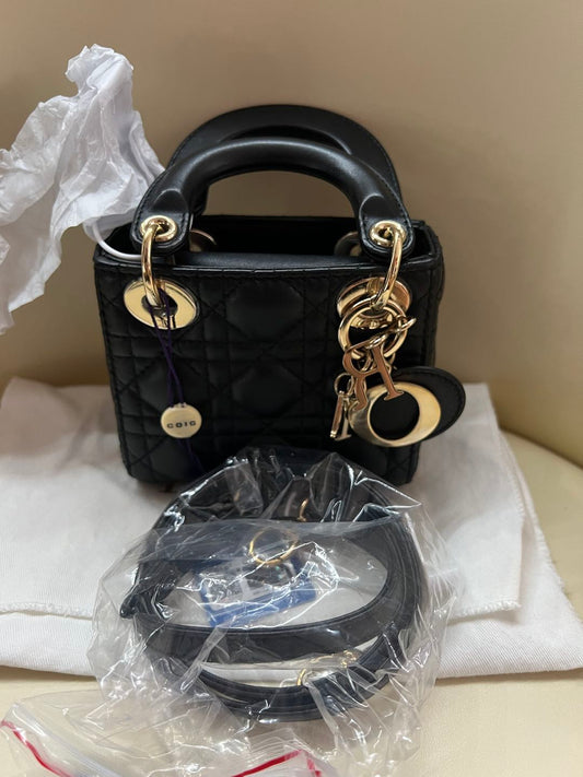 (Preowned) DIOR Lady Dior Daifei handbag, one shoulder crossbody handbag Supermini Black