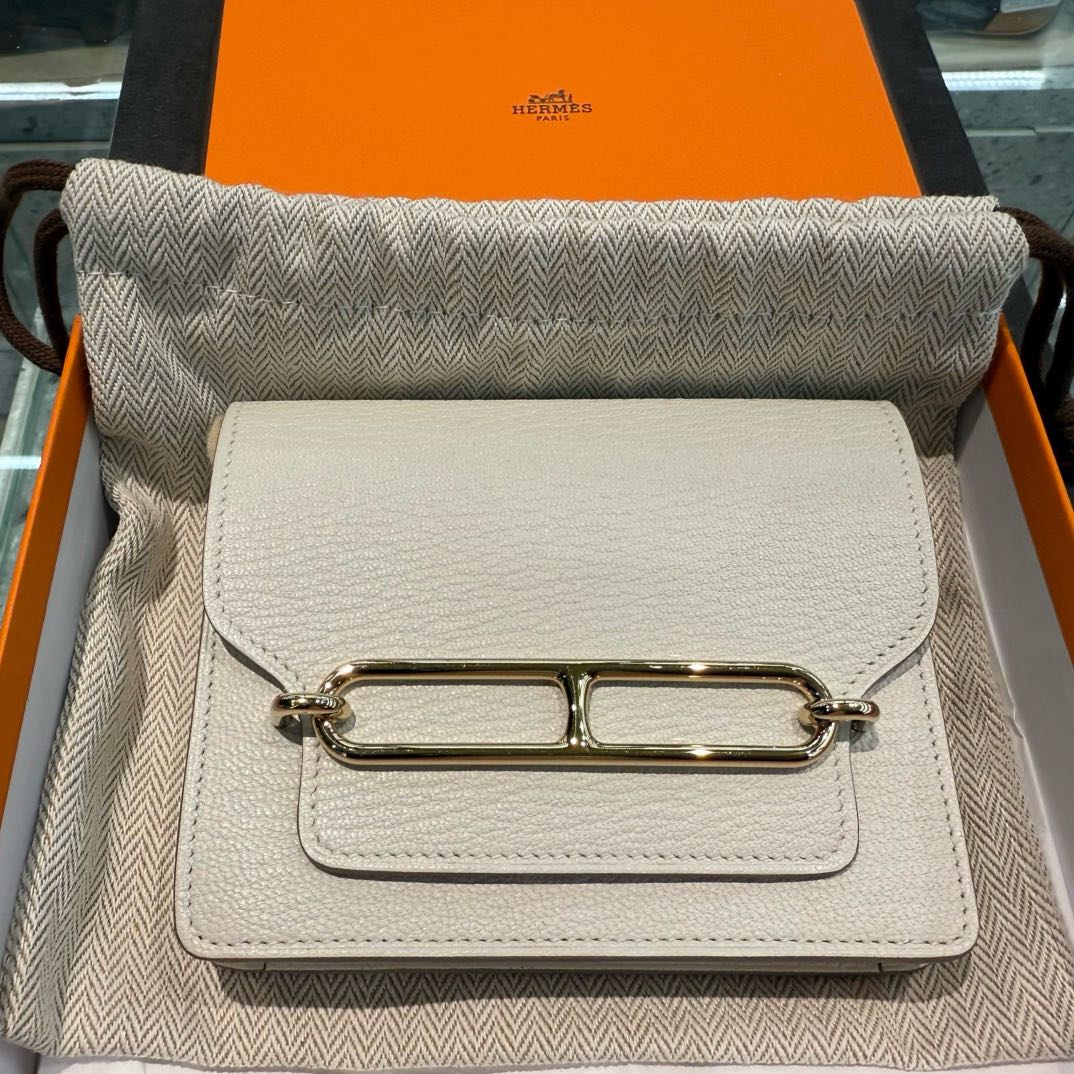 (Preowned) HERMES Pig-nose purse, white