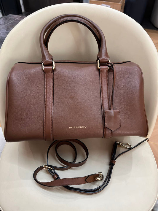 (Preowned) Burberry Brown Camel Boston Pillow Bag