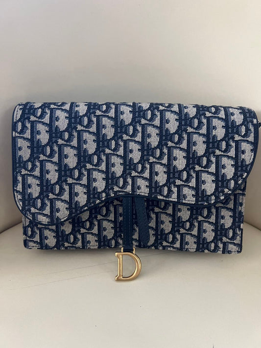 (Preowned) DIOR Saddle Denim blue