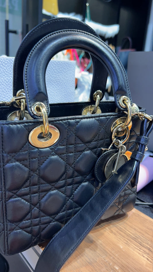 (Preowned) DIOR Lady Dior small black GHW